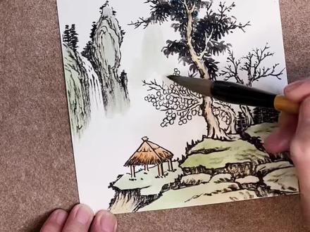 国画山水小品#国画 #国画山水#零基础学国画