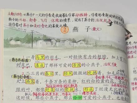 #三年级下册语文 三年级下册语文《燕子》课文精讲