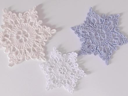 钩针编织,雪花杯垫、圣诞节装饰挂件
