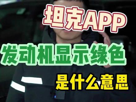 坦克APP上发动机显示绿色是什么意思#坦克300 #汽车知识