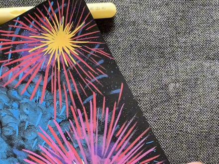 请大家看烟花!丙烯马克笔画出我的赛博烟花🎆 #丙烯马克笔绘画 #初描丙烯马克笔 #画出我的赛博烟花 #绘画教程 #画画