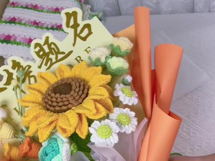中高考花束包装教程💐 #向日葵花束 #手工花束制作教程 #生活仪式感 #一举夺魁花束#毛线钩织花束