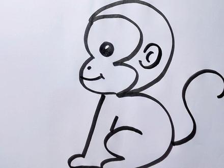 数字“3”画猴子 #数字3画猴子#简笔画 #儿童绘画#零基础学画画 #猴子简笔画 @DOU+上热门