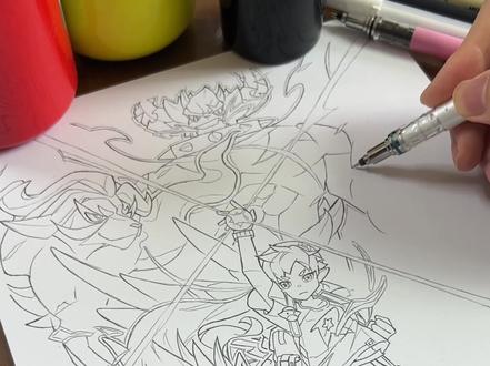当画画人学会了邪修火焰画……! #手绘 #画画 #青年创作者成长计划 #洛克王国世界 #洛克王国世界正式上线
