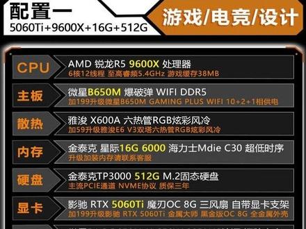 洪哥整机分析 9600X+5060TI 游戏专用机 整机还算靠谱 必选升级项很少 #电脑配置 #电脑整机 #电脑避坑 #小白买电脑 #整机推荐