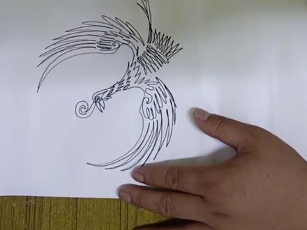 一支笔一条线一笔画凤凰