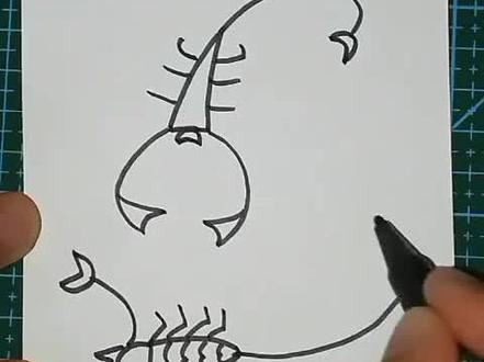 #简笔画 简单画蝎子~