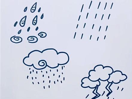 六种雨滴的简笔画,非常实用学起来吧#简笔画 #一起学画画 #画画