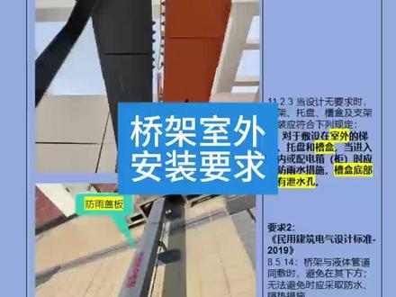 桥架安装 桥架室外安装要求#桥架#桥架安装#水电工#一二建备考 #机电安装工程