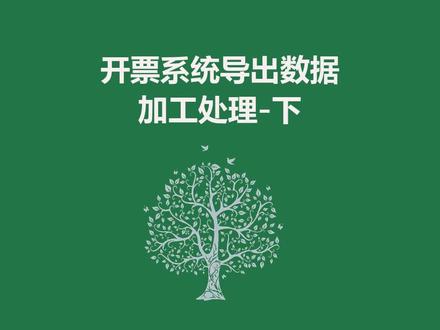 开票系统导出数据加工处理-下#excel教学