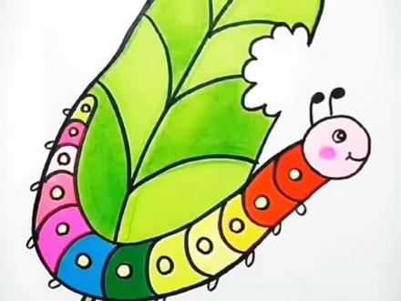 手掌画毛毛虫#育儿 #简笔画 #儿童简笔画 #画画 #亲子