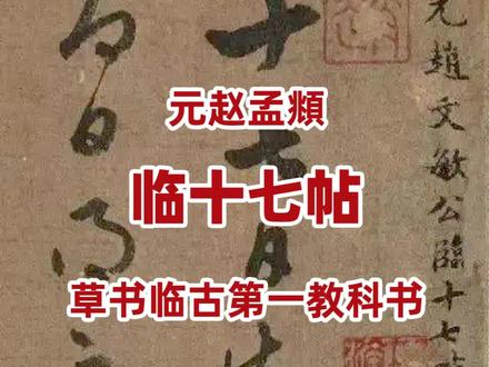 元赵孟頫临《十七帖》:草书临古第一教科书 #书法 #字帖 #碑帖 #古帖 #图书