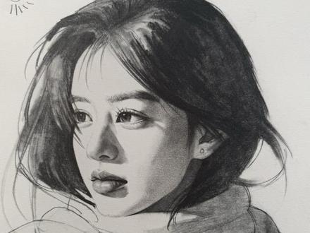 素描美女头像3/4侧起型,超详细版本! #素描 #素描头像 #美术生 #画画 #零基础学画画