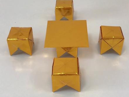 桌子折叠方法,手工折纸教桌子凳子#折纸教程 #简单易学的折纸教程 #一学就会 #做手工我是认真的