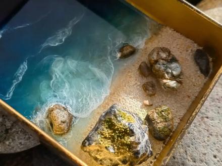 海水的味道是极其咸涩苦的,那几大口这辈子都忘不掉#手工diy #场景模型#手工教程