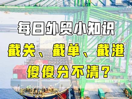 每日外贸小知识——截关、截单、截港#货代 #干货分享 #外贸出口