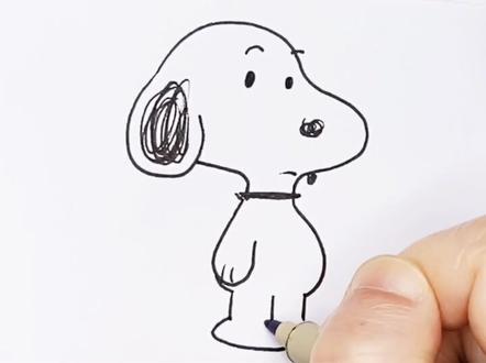 史努比,让我看康康是哪个小可爱一大早就给我小心心的呀?#简笔画 #我要上热门