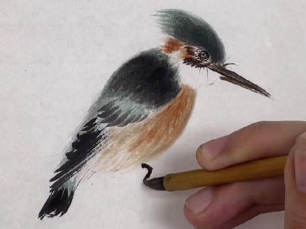 国画写意中翠鸟的画法#国画教程 #想画就画 #一起学画画