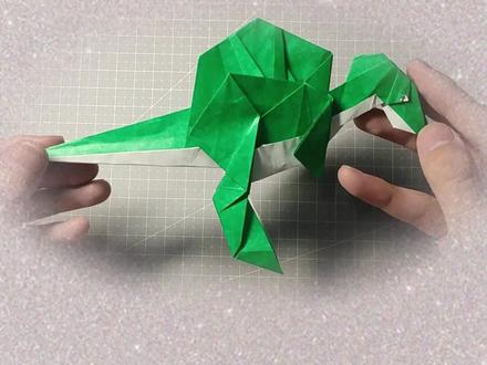 今日份折纸:超超超大型恐龙——棘龙~#纯手工打造 #手工 #折纸 #恐龙