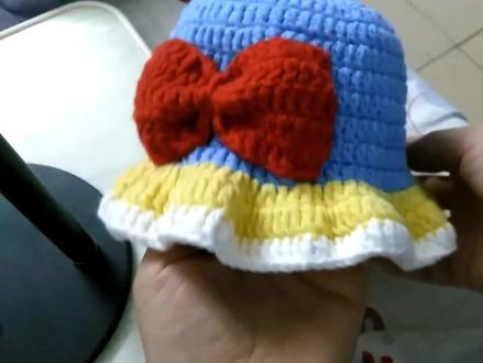 钩针编织毛线白雪公主蝴蝶结木耳边手工宝宝帽子教程分享#保暖又好看 #冬季必备 #我的手工作品 #手工钩织教程