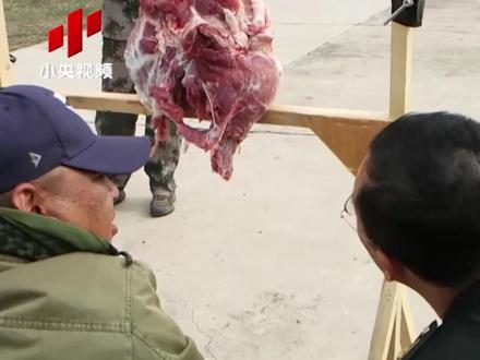 5.8毫米普通弹射击猪腿肉 真实再现子弹击中后的威力
