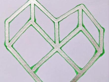 立体心这样画秒会#简笔画