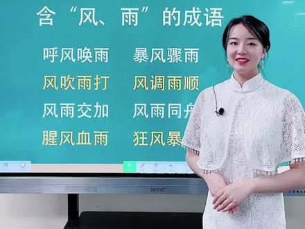 含“风”和“雨”的成语#萌知计划 #知识创作人 #小学语文 #成语 @DOU+小助手 @抖音青少年
