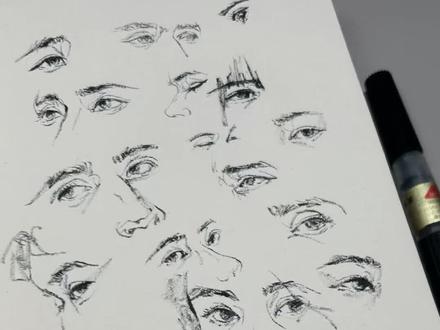 试试新的速写本#美术生 #画眼睛 #艺术生 #速写 #绘画教程