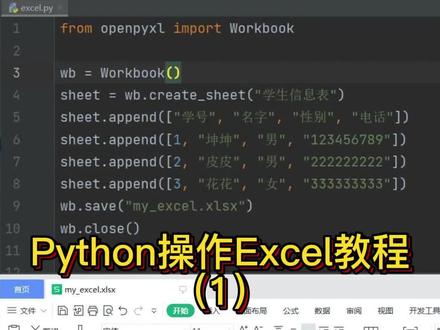 Python操作Excel教程(1)写文件 #程序员 #python #如何学习编程