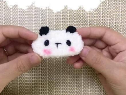 毛绒绒小熊猫发夹教程#钩针编织教程 #毛线发夹 #手工发夹