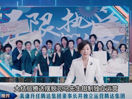 大结局:腾达独立运营,裴谦胜任腾达董事长拥有绝对决策权 #电视剧年少有为 #彭昱畅 #林允