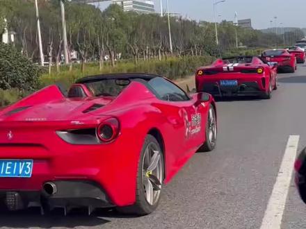 红色跑车车队相送 #永州 #祁阳 #跑车 #道县 #湘超