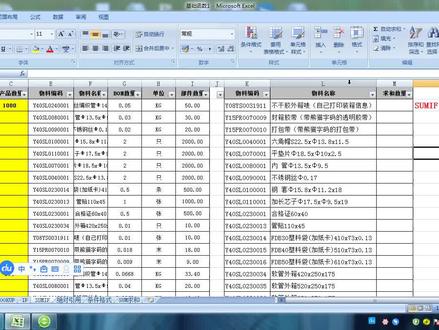 条件求和SUMIF函数可以帮助我们快速统计不同产品相同物料的数量 #excel