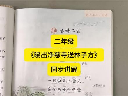 二年级下册语文第六单元古诗二首《晓出净慈寺送林子方》同步讲解#二年级 #语文 #古诗二首 #晓出净慈寺送林子方