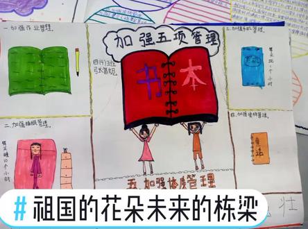 加强五项管理#小学生手抄报