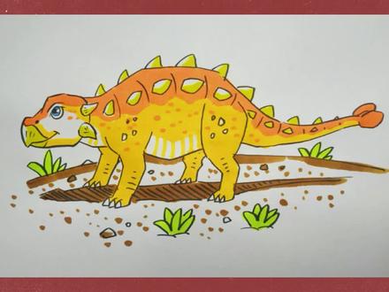 简笔画恐龙教程甲龙#画画 #简笔画 #手绘 #恐龙#甲龙