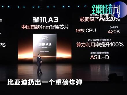比亚迪掏出中国首款4纳米智驾芯片,意义有多大? #零基础看懂全球 #全球创作者计划
