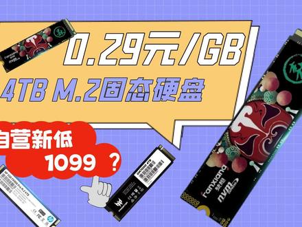 仓库盘新豪横?4TB M.2 2280 PCIe4.0满速盘新低价1099,相当于0.29元/GB#硬盘 #固态硬盘 #电脑配件 #高性价比 #巅峰玩家