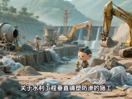 #冷知识 #机械百科 水利工程垂直铺塑防渗施工