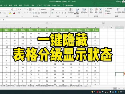一键隐藏表格分级显示状态 #excel #excel技巧 #office办公技巧 #办公软件技巧