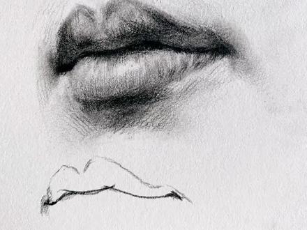 一分钟干货讲解-侧面的嘴巴#素描 #教程 #画画 #美术生 #热门