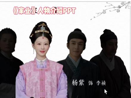 给《家业》做了一个人物介绍PPT 用人物明暗变化,实现逐一展示,突出重点。#PPT #职场办公技能 #古装新剧热播 #ppt教学