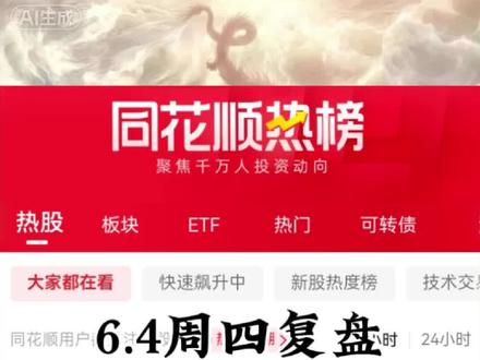 6.4复盘+人气核心拆解 明天超短预案#短线交易#龙头战法 #股票知识