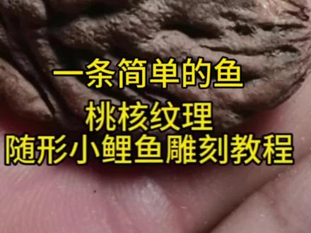 桃核雕刻一条简单的鱼#纯手工雕刻 #每天分享制作过程 #纯手工打造 #原创作品 #我的手工日常 @DOU+小助手