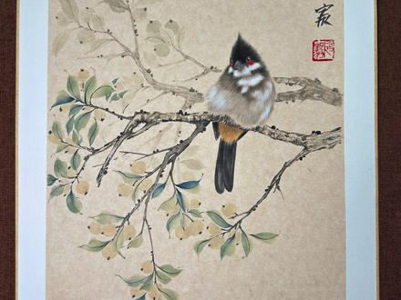 这个画小鸟的方法你们学会了吗? #国画教程 #国画 #跟着抖音学画画 #传统文化