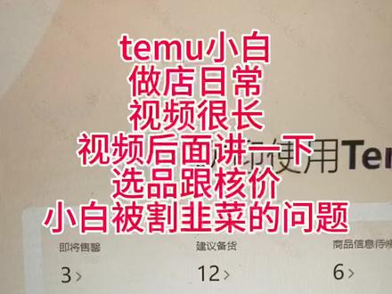 temu小白讲temu,关于最近粉丝问到核价选品的问题,还有被人割韭菜。#temu #跨境电商 #电商创业 #仅退款 #发货日常