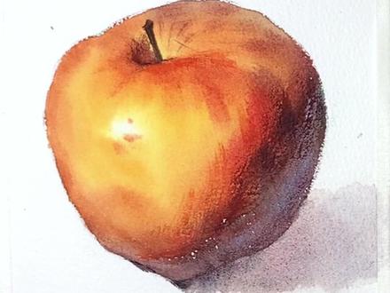 苹果怎么画?#画画 #水彩 #苹果 #美术生