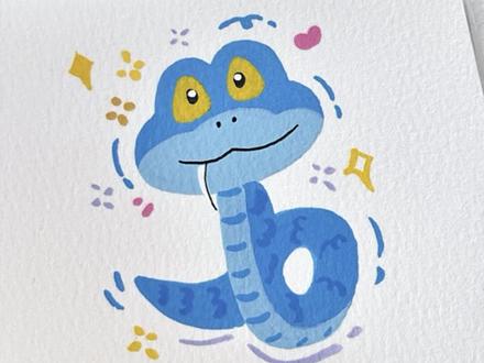 一起来画小蛇盖瑞吧~ #丙烯马克笔绘画 #绘画教程#简笔画 #画画其实很简单 #疯狂动物城画