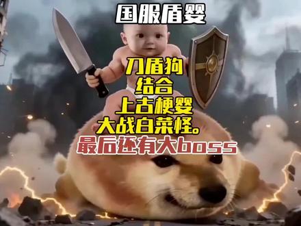 热梗大战第三集,白菜怪召唤出大狗脚,双人实力太强,刀盾狗不敌。在最后梗婴语刀盾狗合体解决了白菜怪,没想到最后还有大boss。#我的刀盾 #白菜对我笑 #热梗 #搞笑 #热血