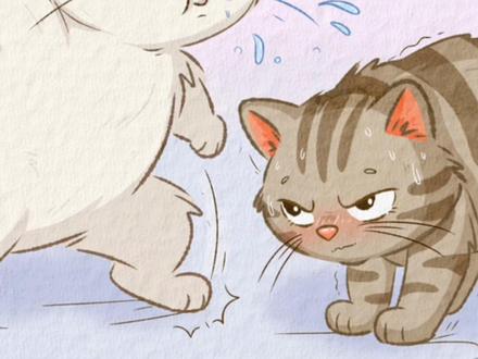 白猫:“越想越生气!我tui~”#青年创作者成长计划 #艺术在抖音 #跟着抖音学画画 #猫咪 #画一个故事